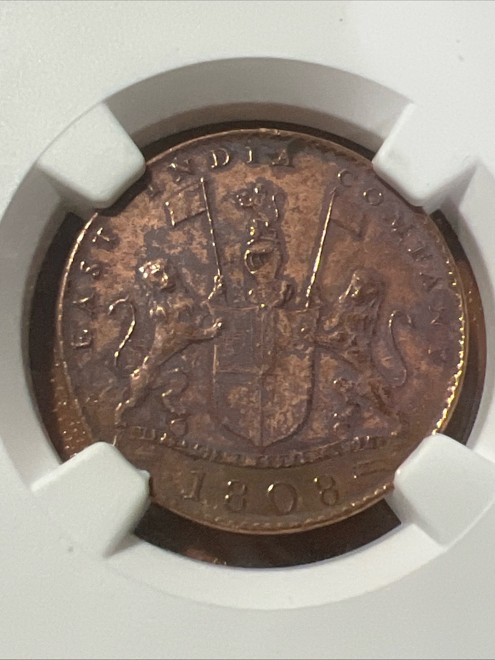 Admiral Gardner Shipwreck 1808 India 10 Cash NGC Certified Shipwreck Coin - Picture 2 of 4